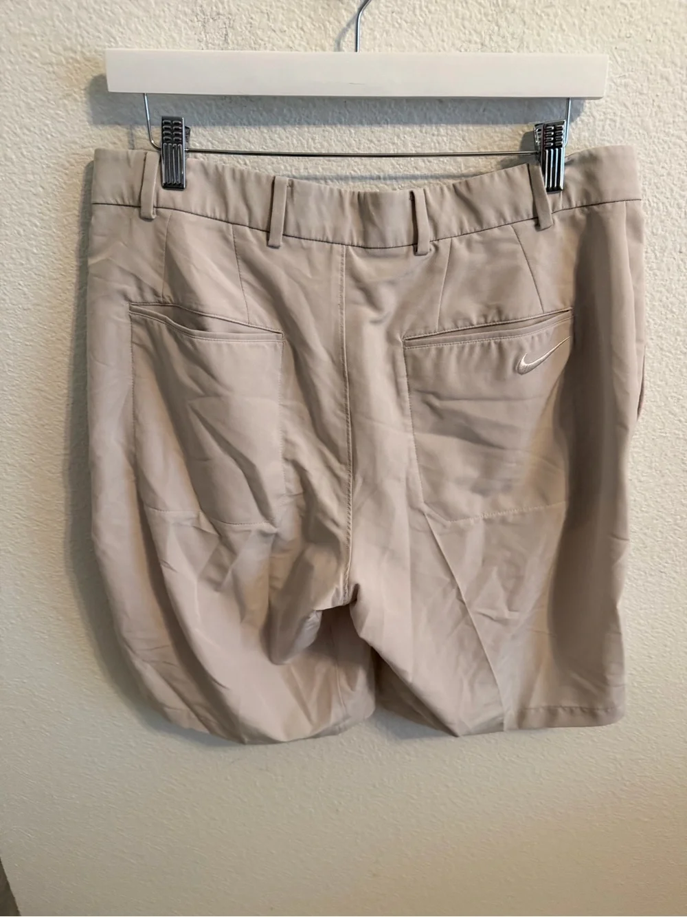 Nike Men's Light Beige Flat Front Performance Shorts